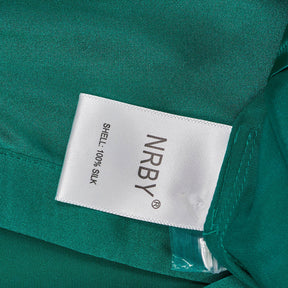 NRBY Green Silk Blouse
