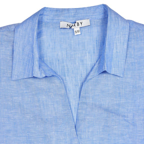 NRBY Blue Linen Shirt Dress