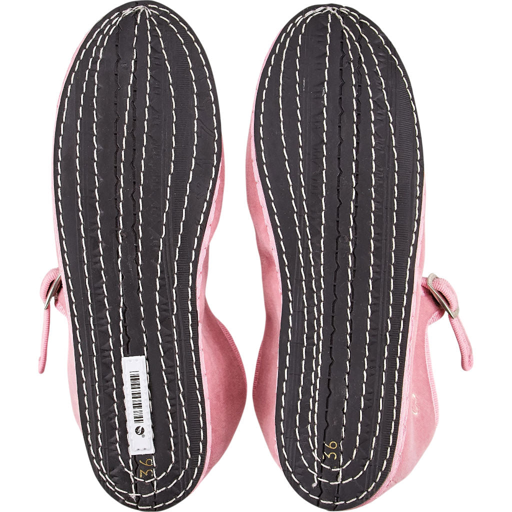Drogheria Crivellini Pink Velvet Mary Jane Slippers