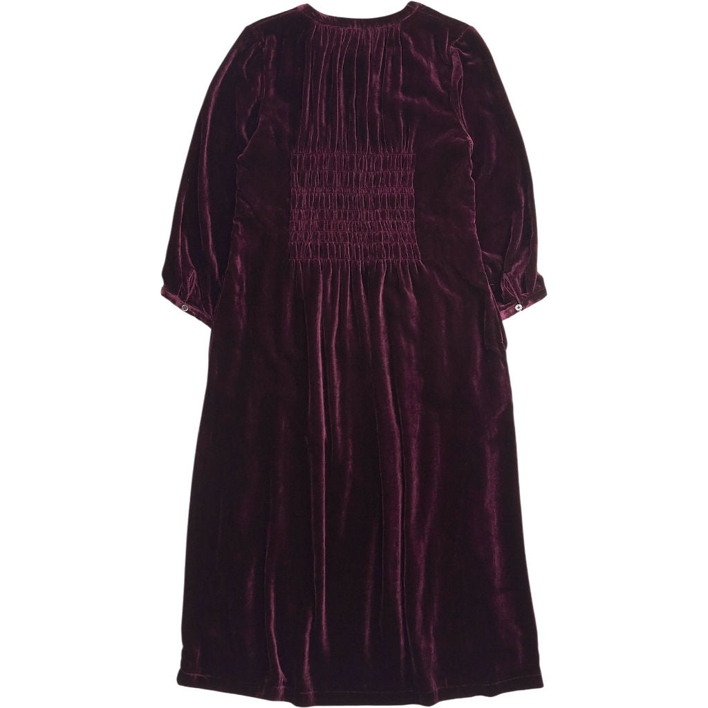 Wyse Plum Velvet Bree Silk Blend Dress