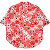 Omnes Pink Floral Short Sleeve Blouse