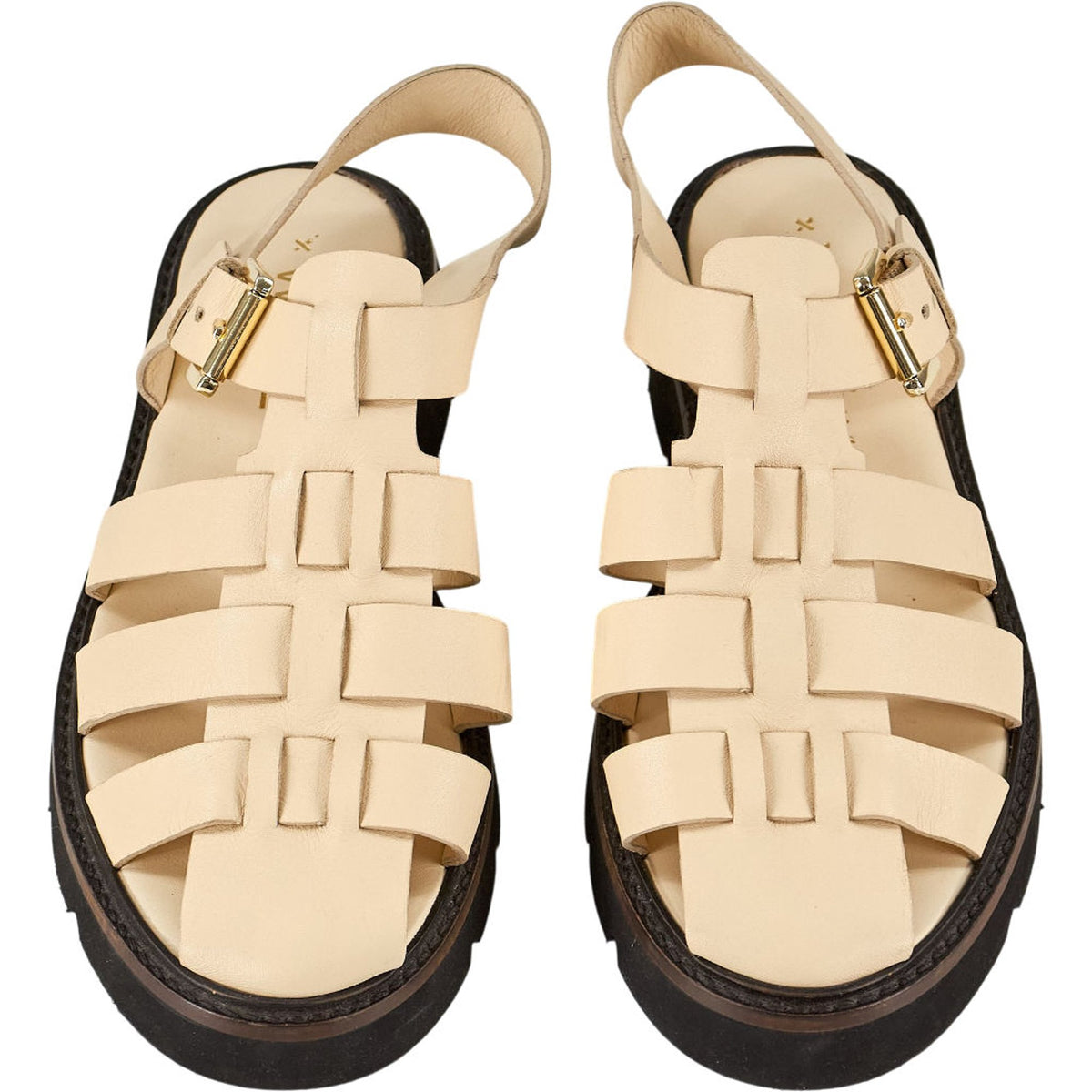 Wyse Beige Leather Sandals