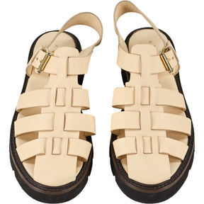 Wyse Beige Leather Sandals