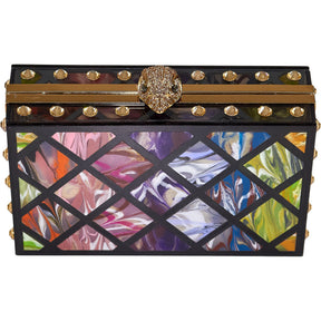 Kurt Geiger Multicolor Acrylic Crystal Clutch