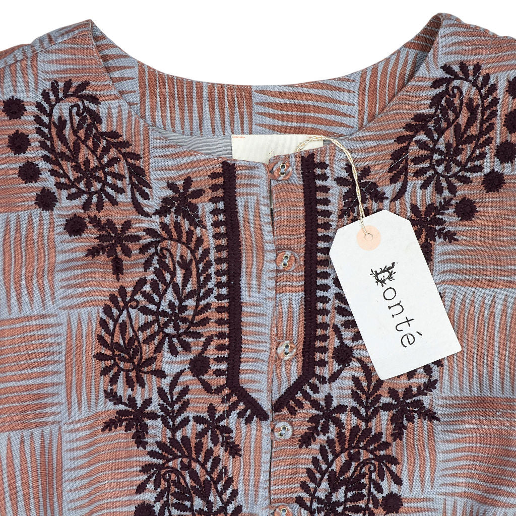 Bonte Cinnamon Blue Red Brown Seline Dress