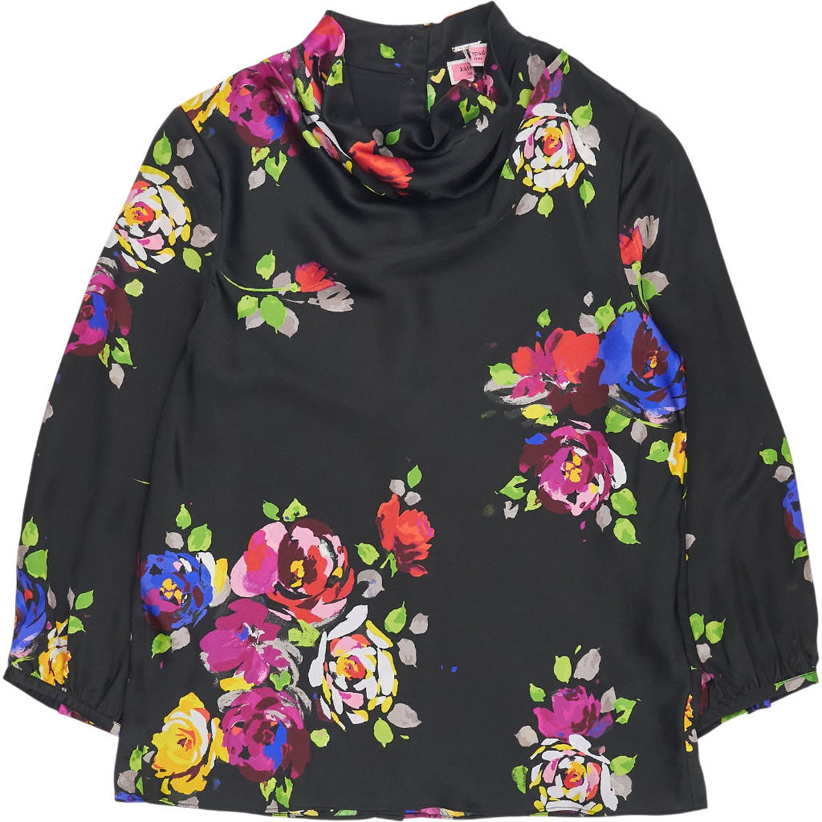 Kate Spade Black Floral Silk Blouse