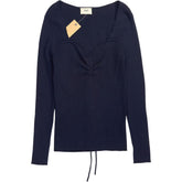 Hush Navy Ellen Ruched Halter Neck Knitted Top