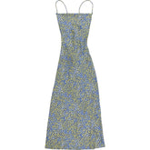 OMNES Blue Yellow Printed Dress