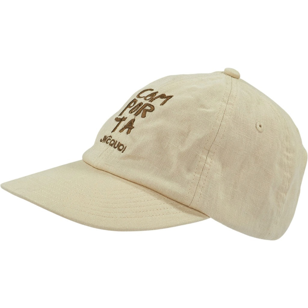 JNçQUOI Beige Embroidered Cap