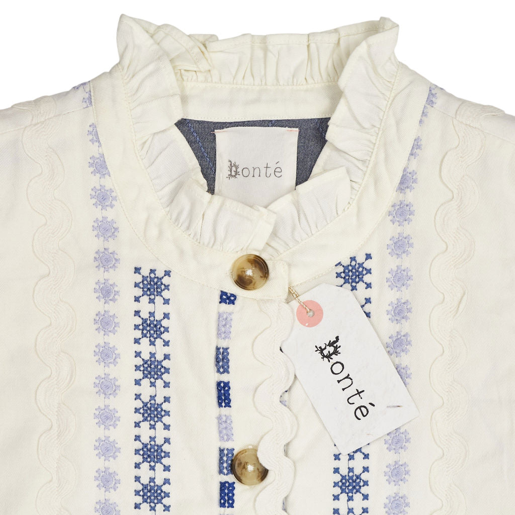 Bonté Ecru Blue Gwen Gilet
