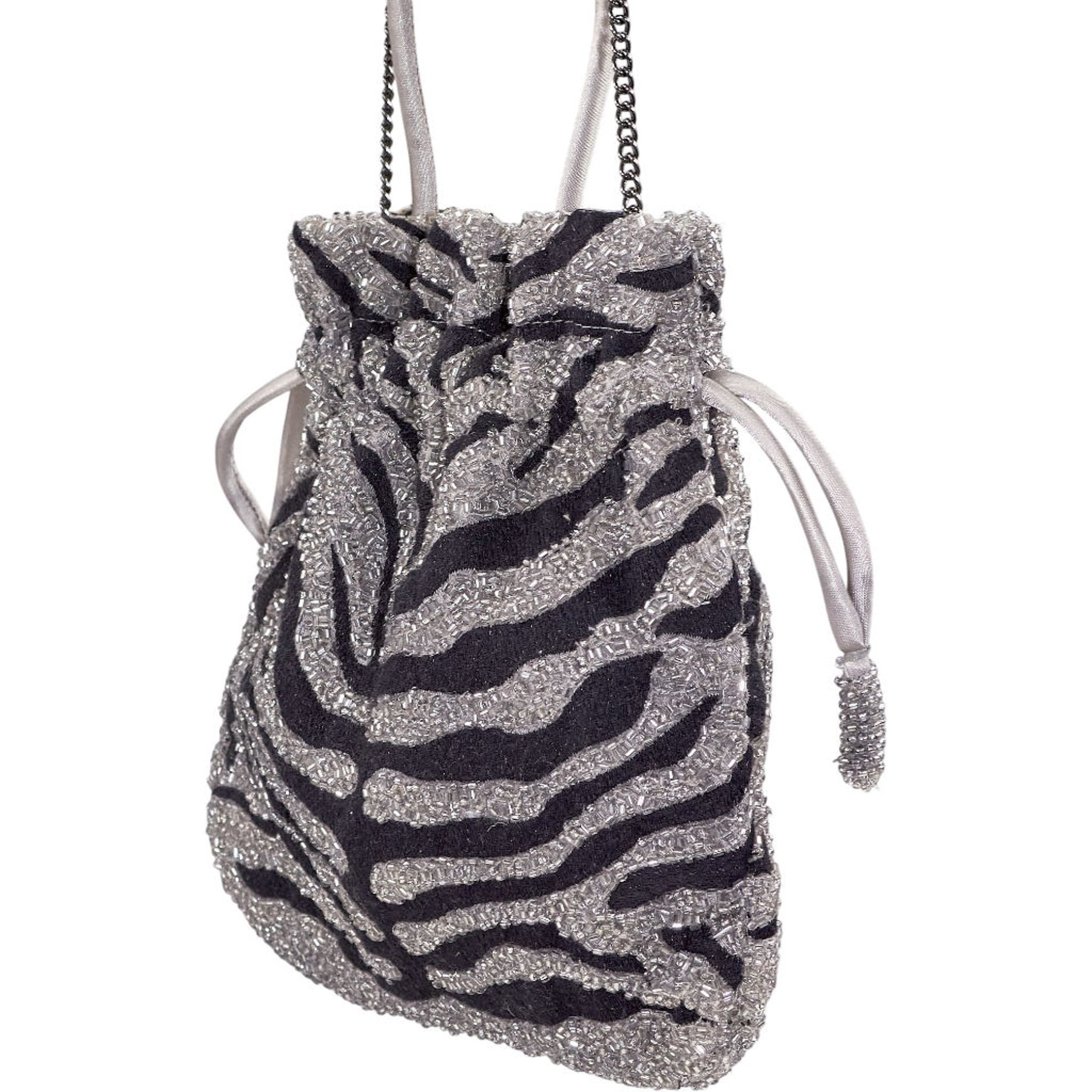 Pull & Bear Black Beaded Bag