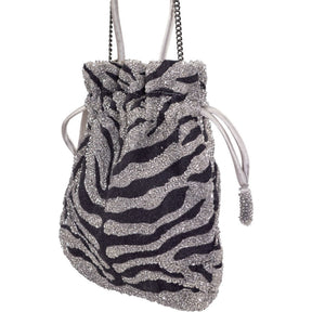 Pull & Bear Black Beaded Bag