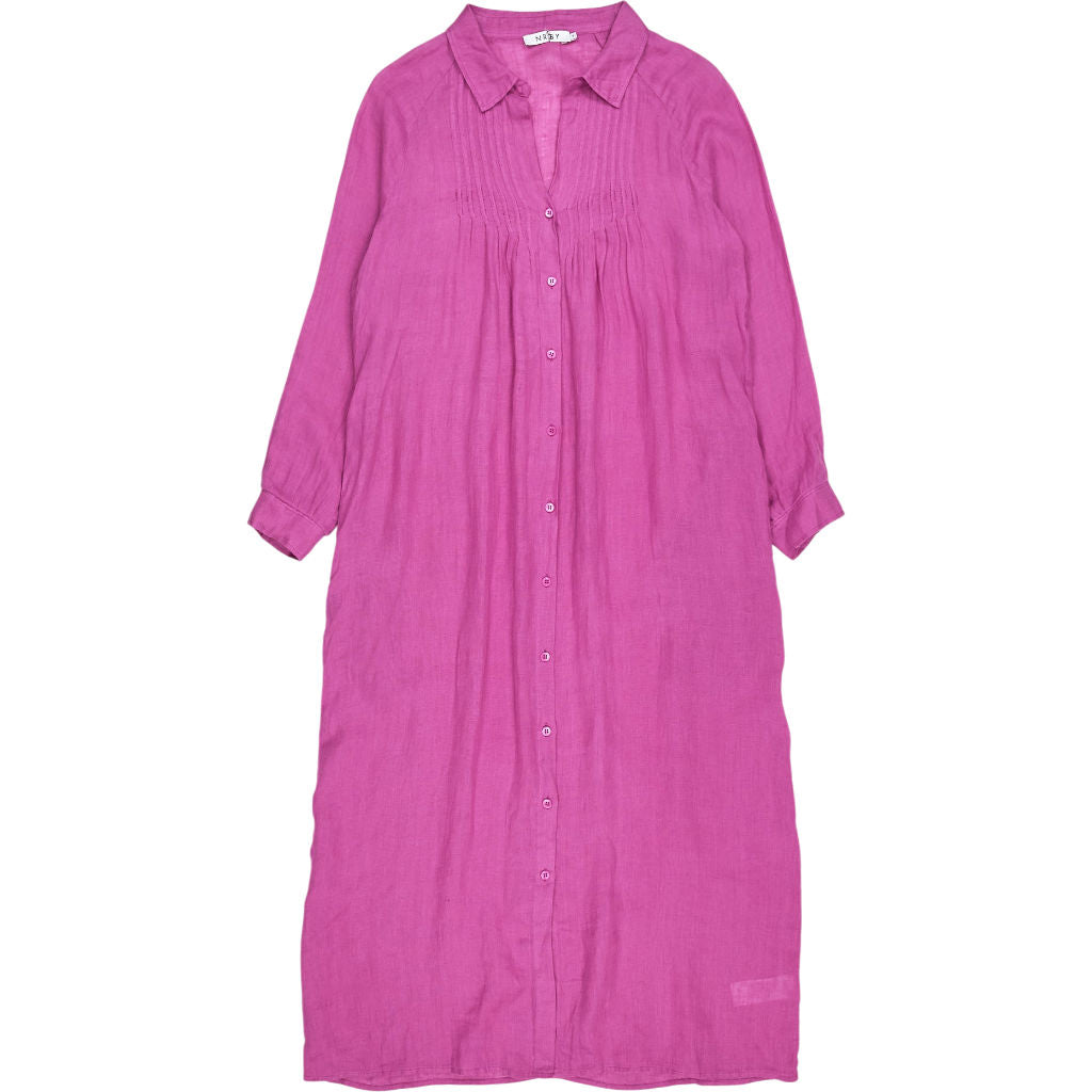 NRBY Pink Linen Button-Up Dress