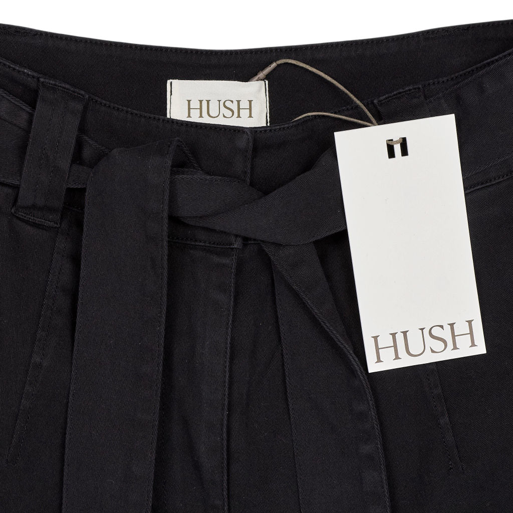 Hush Black High Waist Belted Cargo Trousers