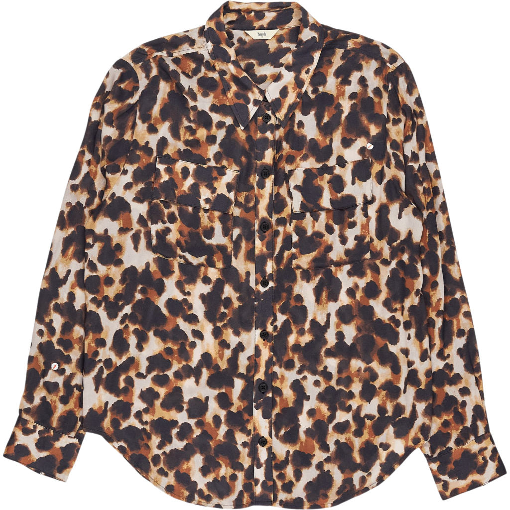 Hush Leopard Print Button-Up Shirt
