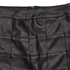 Motel Black PU Patchwork Skirt