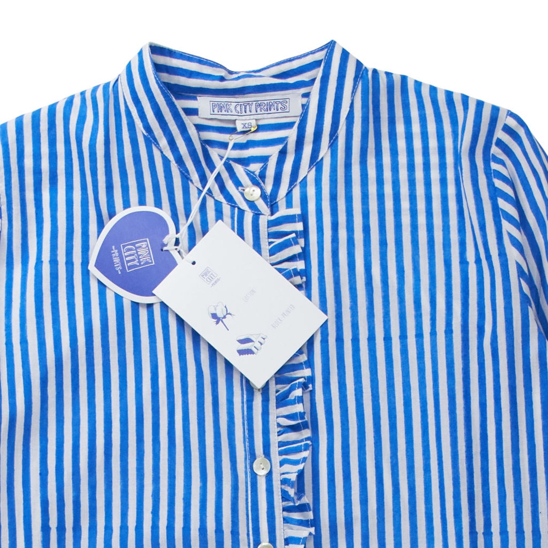 Pink City Prints Blue Striped Dress