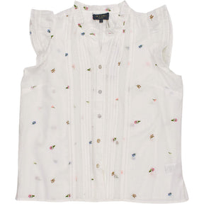 WYSE White Embroidered Melody Lace Top