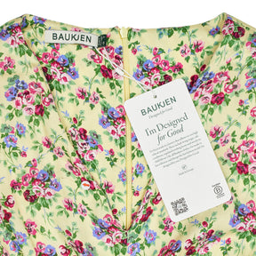Baukjen Butter Floral Lottie Satin Midi Tea Dress