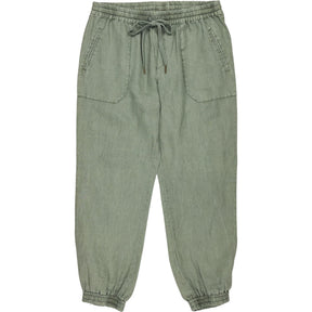 Hush Khaki Cropped Linen Joggers