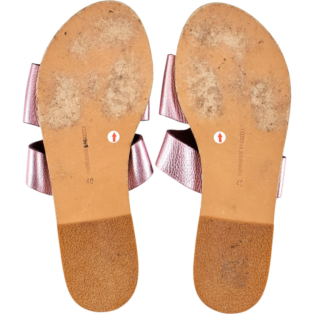 Ancient Greek Sandals Pink Leather Sandals