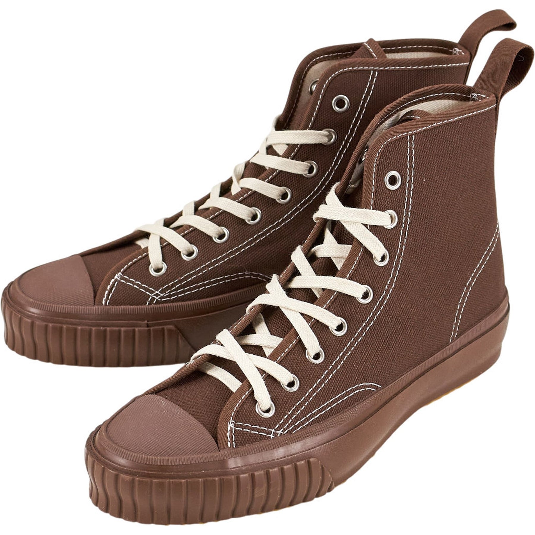 YMC Moonstar Brown Canvas High-Top Trainers
