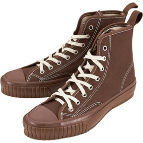 YMC Moonstar Brown Canvas High-Top Trainers