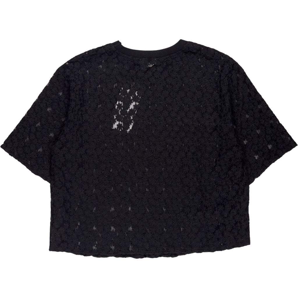 Hush Black Embroidered Floral T-Shirt