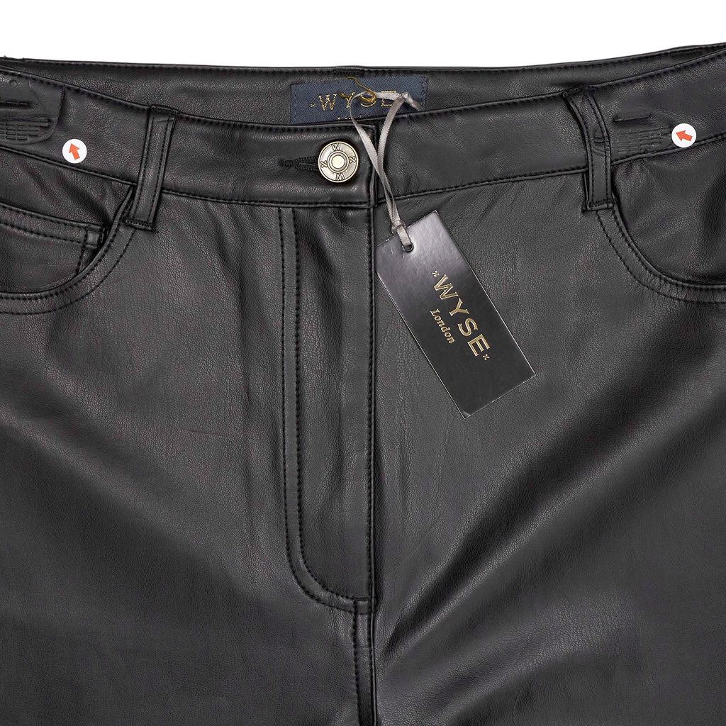 WYSE Black Josie Faux Leather Trousers