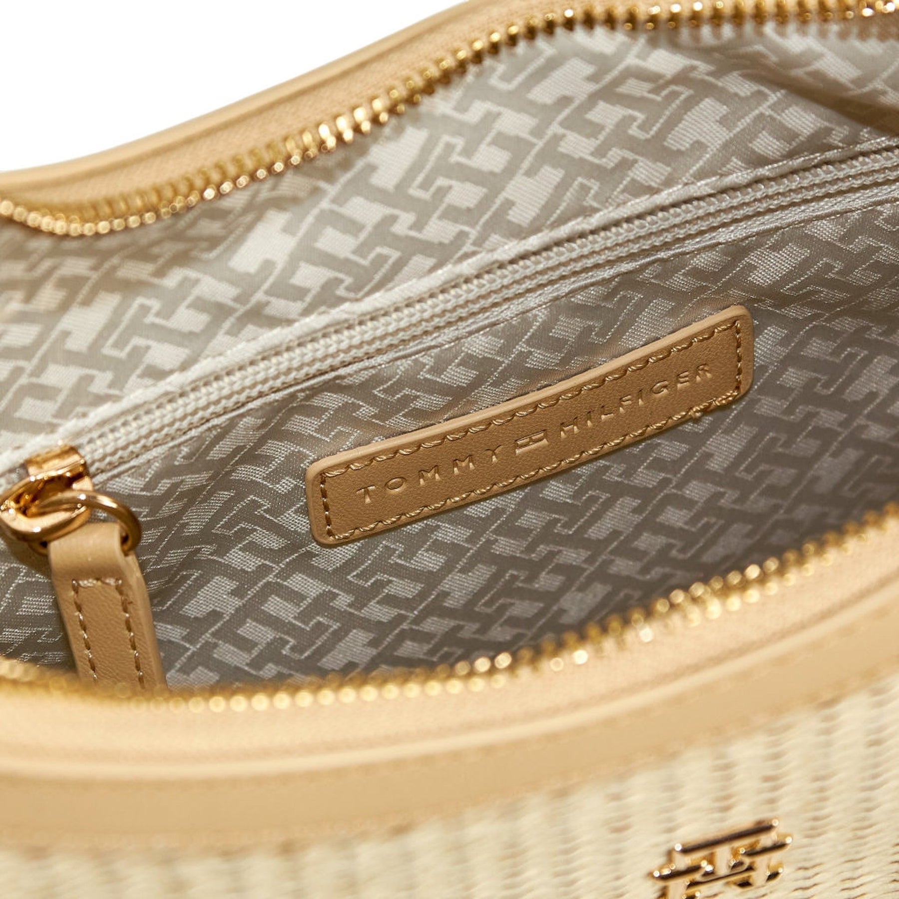 Tommy Hilfiger Beige Woven Handbag