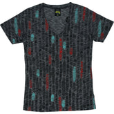 Stussy Grey Multi Featherette V-Neck T-shirt