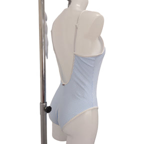 Tommy Hilfiger Blue Stripe Swimsuit with Logo Detail