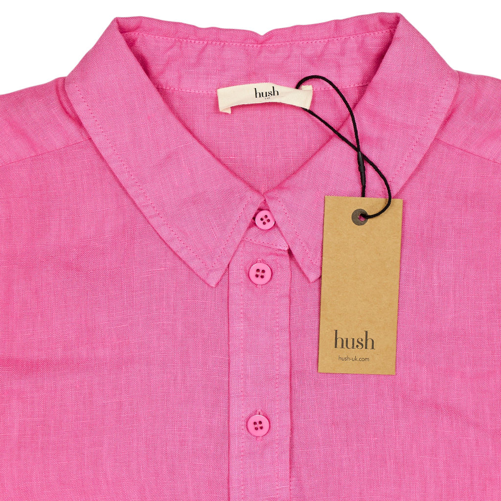 Hush Pink Heather Relaxed Linen Shirt