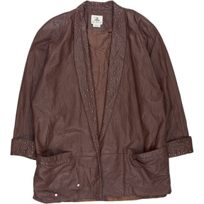 Vintage Pia Rucci Brown Leather Studded Jacket