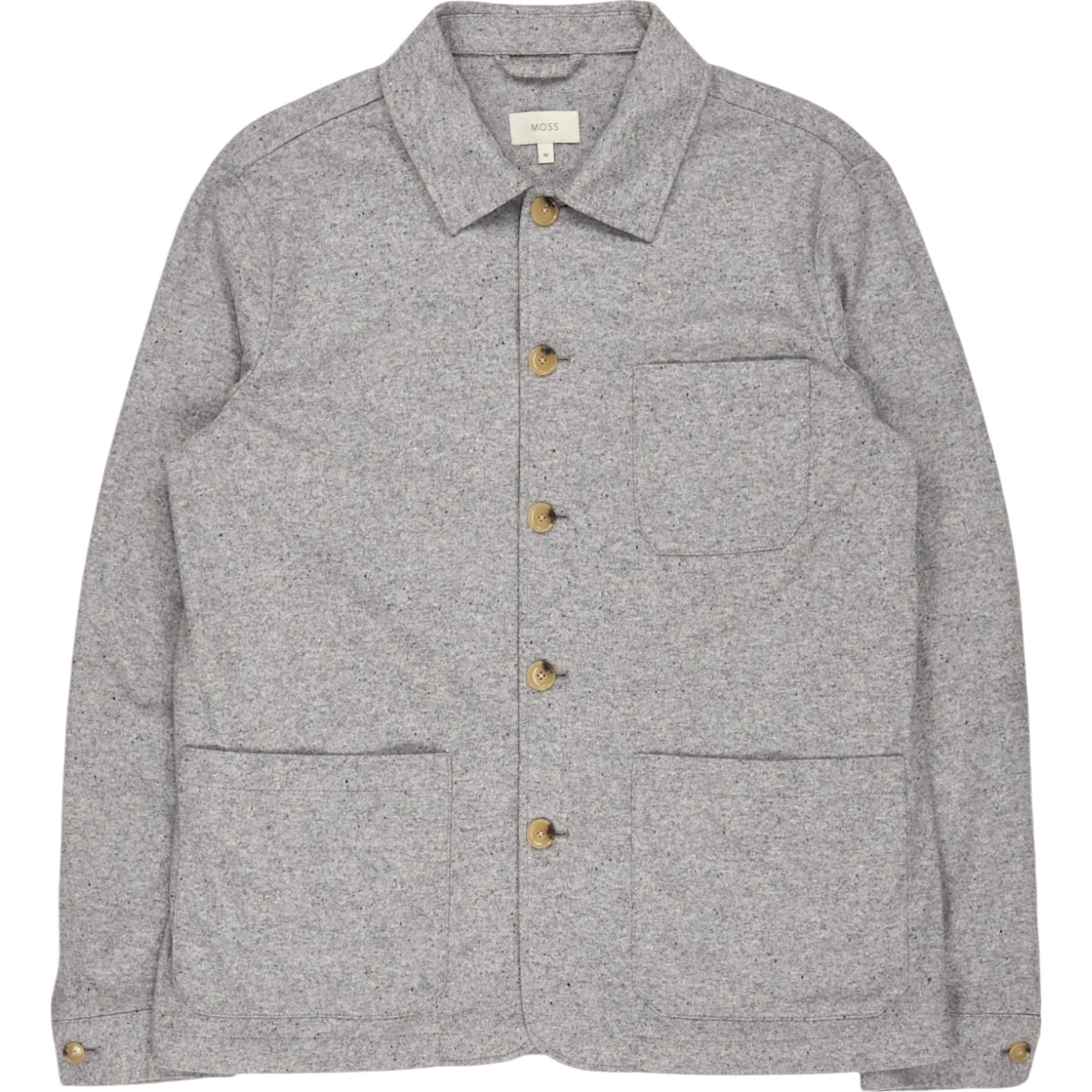 Moss Grey Wool Shirt Jacket