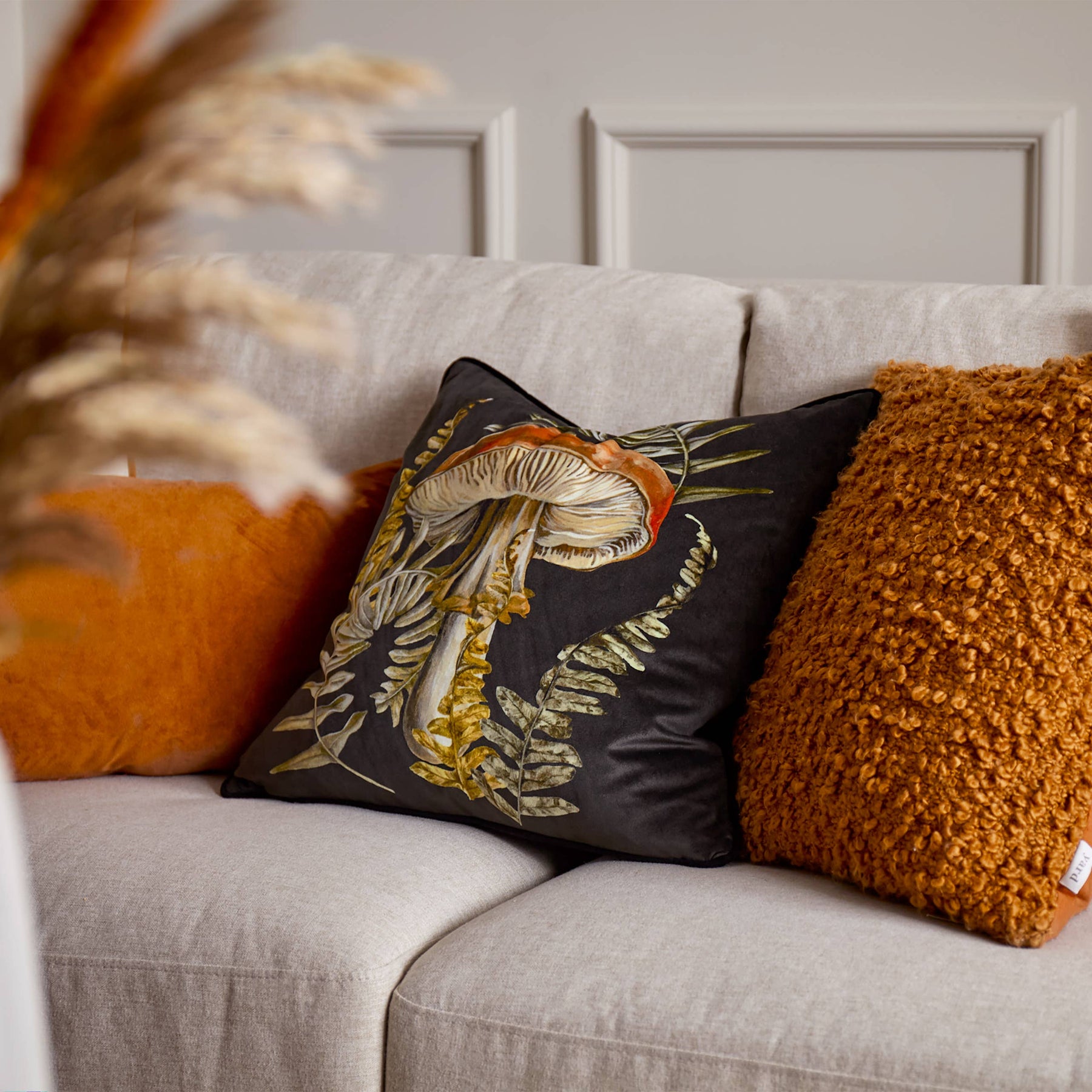 Kielder Forest Mushroom Printed Cushion Cover
