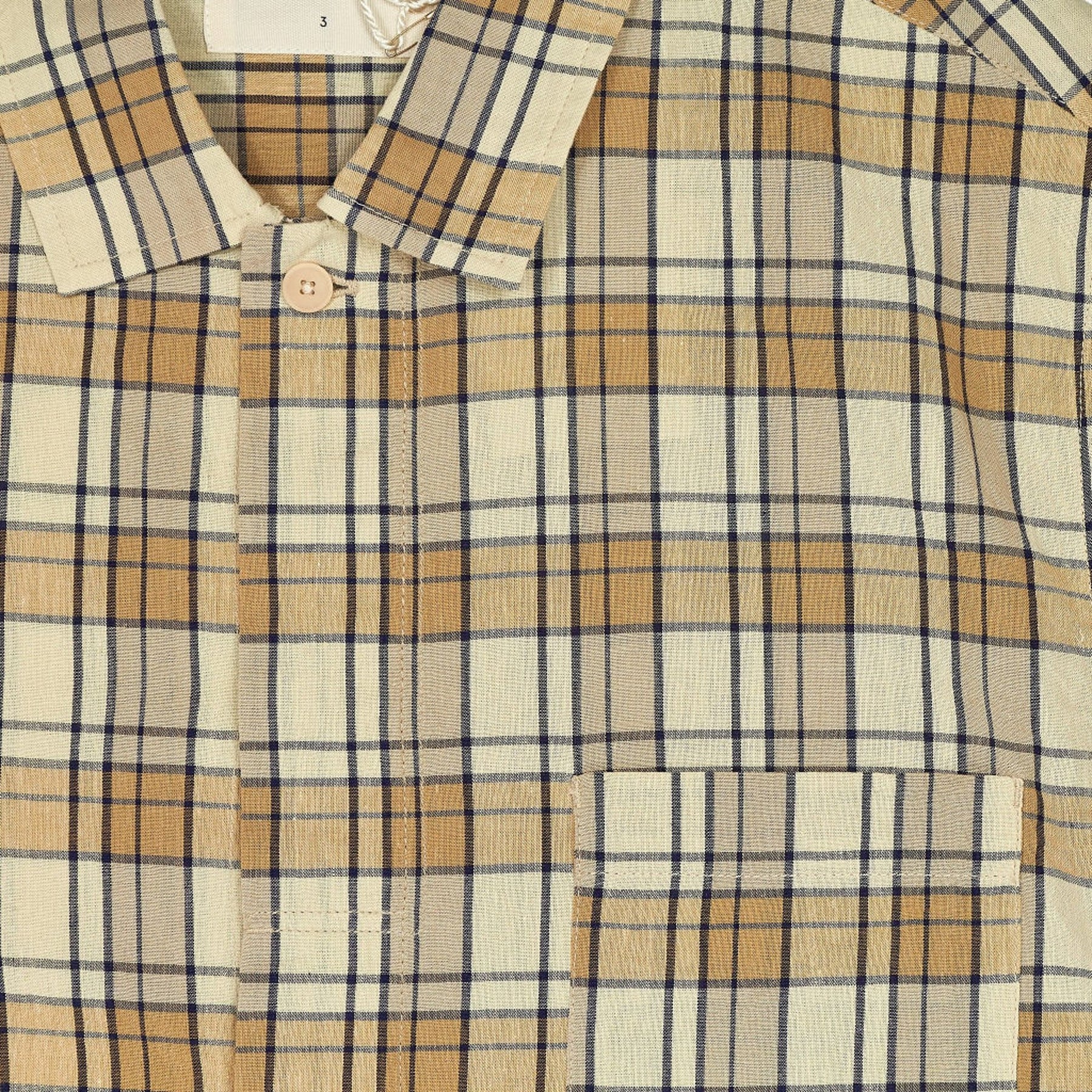 Folk Beige Check Patch Shirt
