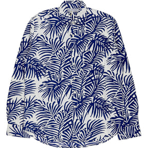 Pink City Prints Blue Leaf Pattern Shirt