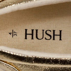 Hush Gold Metallic Canvas Gili Slip On Trainers