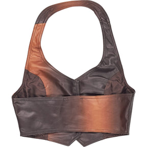 Motel Brown Rena PU Ombré Top