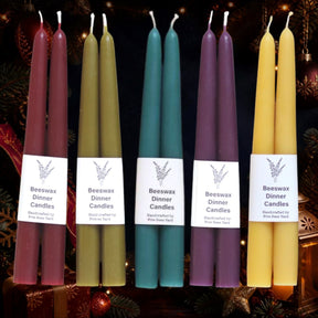 Artisan Beeswax Dinner Candles (available in 5 colours)