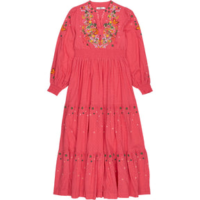 NRBY Pink Embroidered Midi Dress
