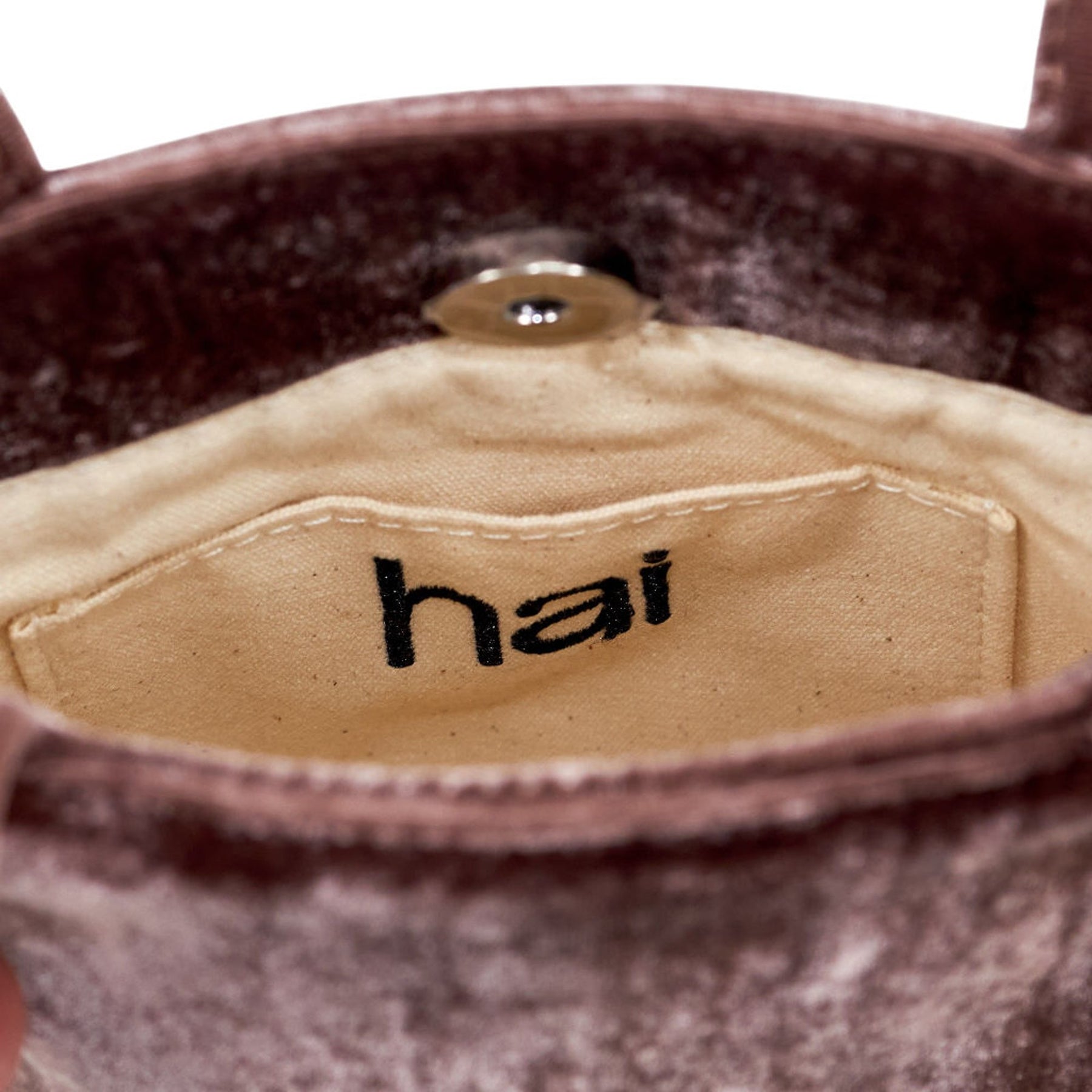 Hai Brown Velvet Handbag
