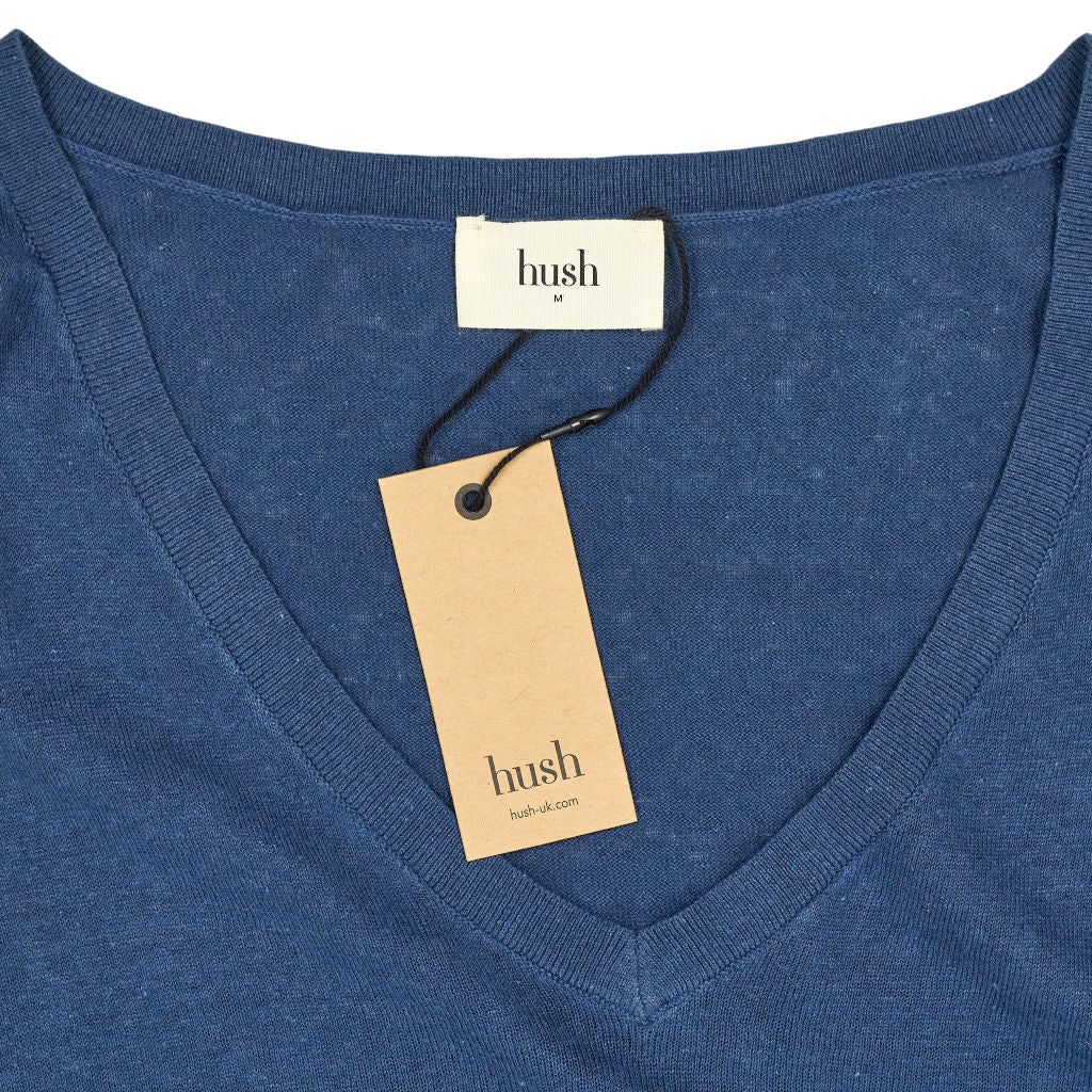 Hush Inky Blue Lowenna Linen Blend Jumper
