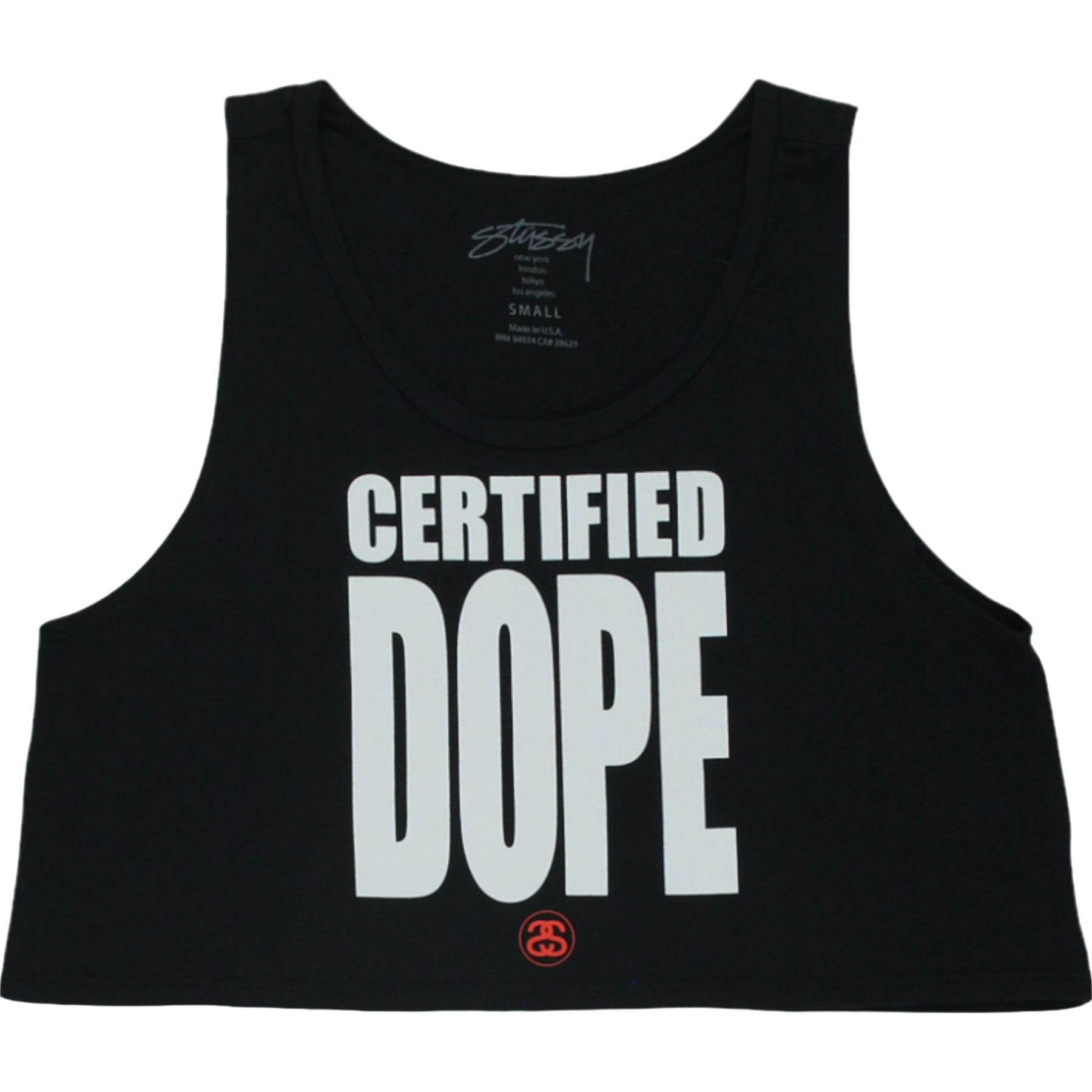 Stussy Black Certified Dope Crop Tank