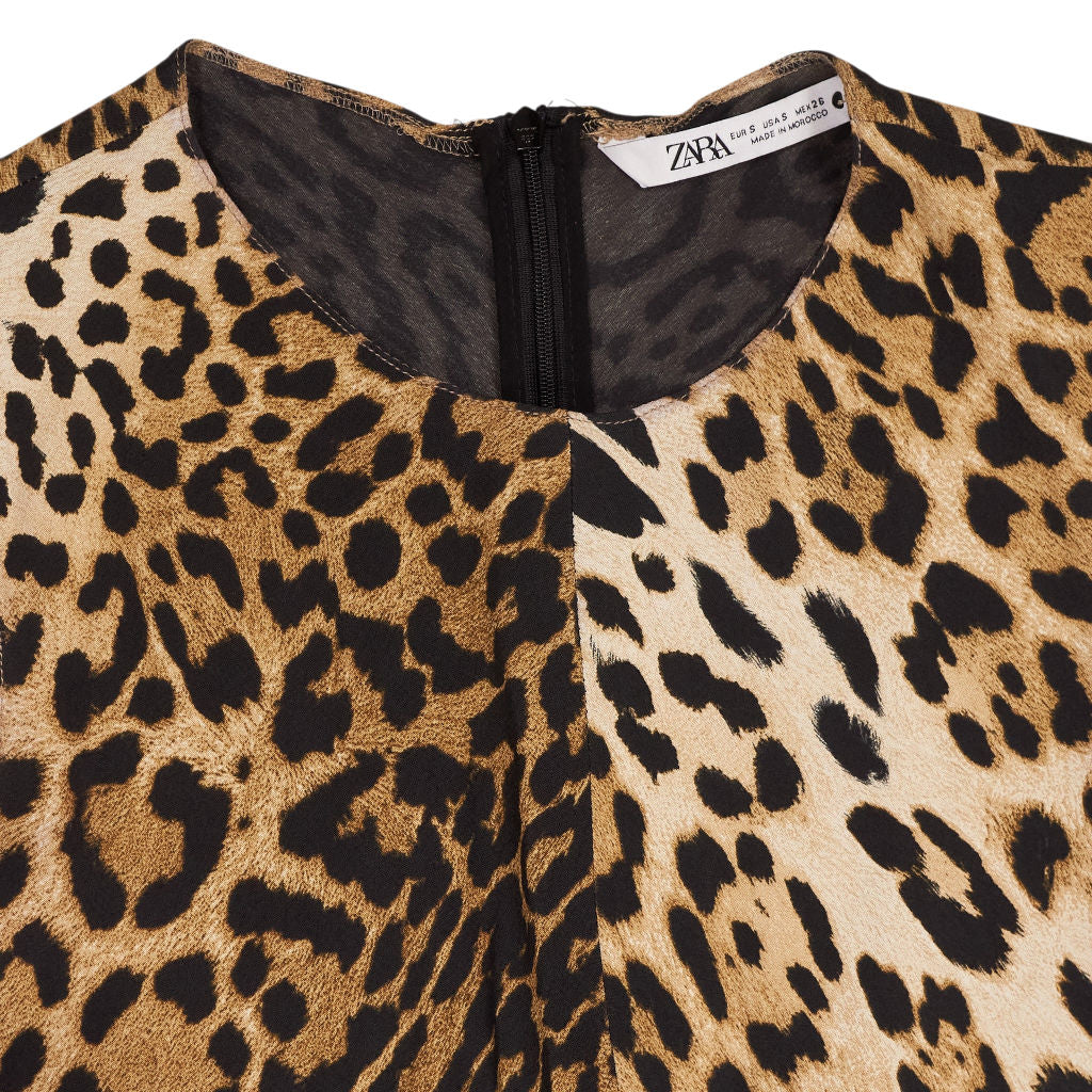 Zara Leopard Print Sleeveless Maxi Dress
