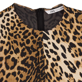 Zara Leopard Print Sleeveless Maxi Dress