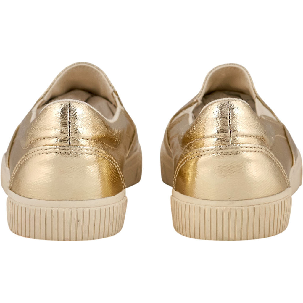 Hush Gold Metallic Canvas Gili Slip On Trainers