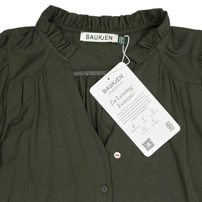 Baukjen Deep Khaki Noa Short Sleeve Blouse