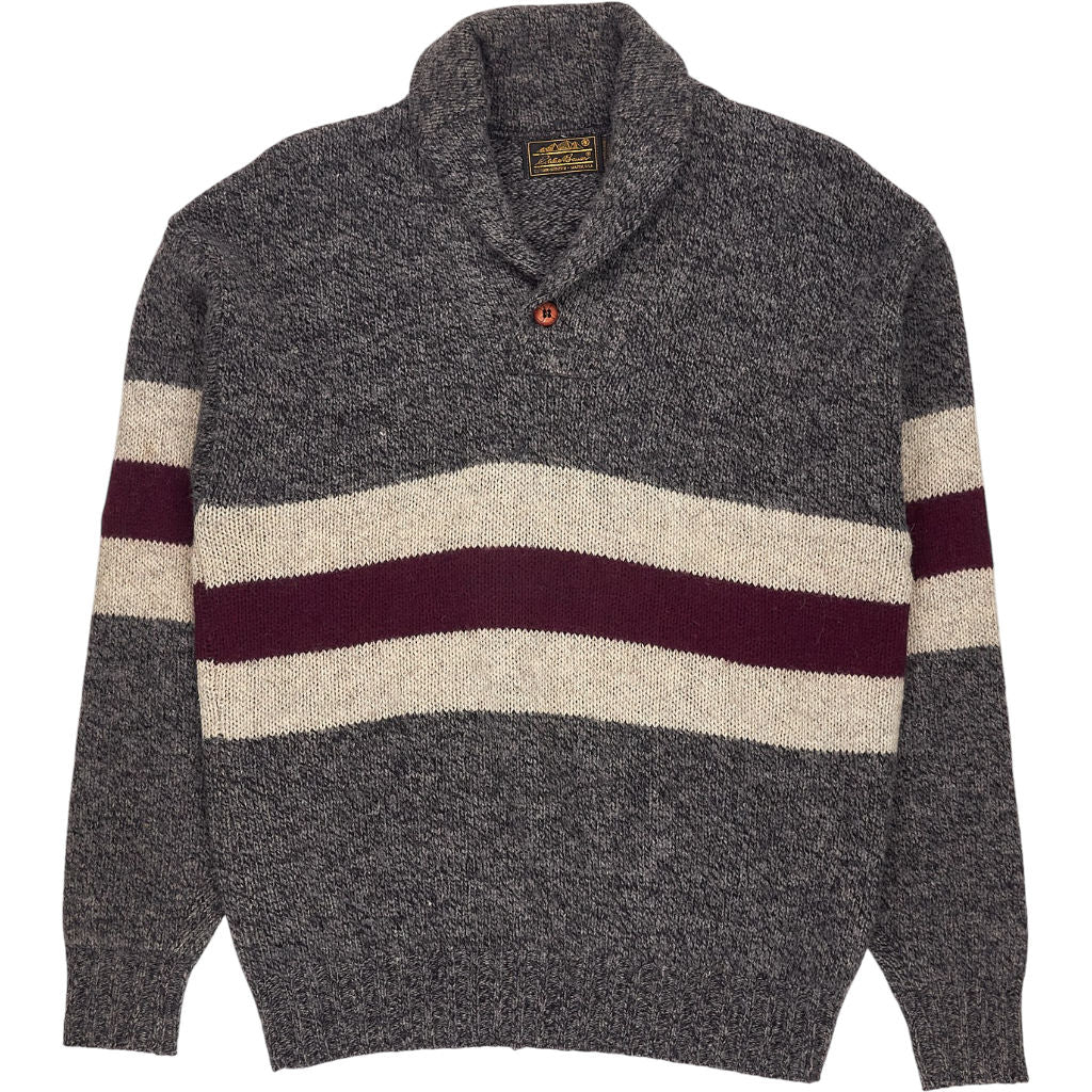 Eddie Bauer Grey Striped Knit Jumper